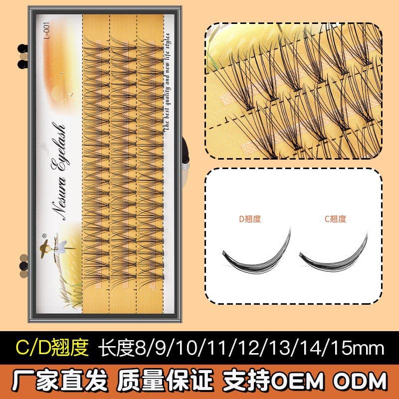 Wholesale Cross-Border Scarecrow Single Cluster 0.1 10 Hair Grafted Eyelashes Transplanted Hot Melt Single Plant Natural False Eyelashes