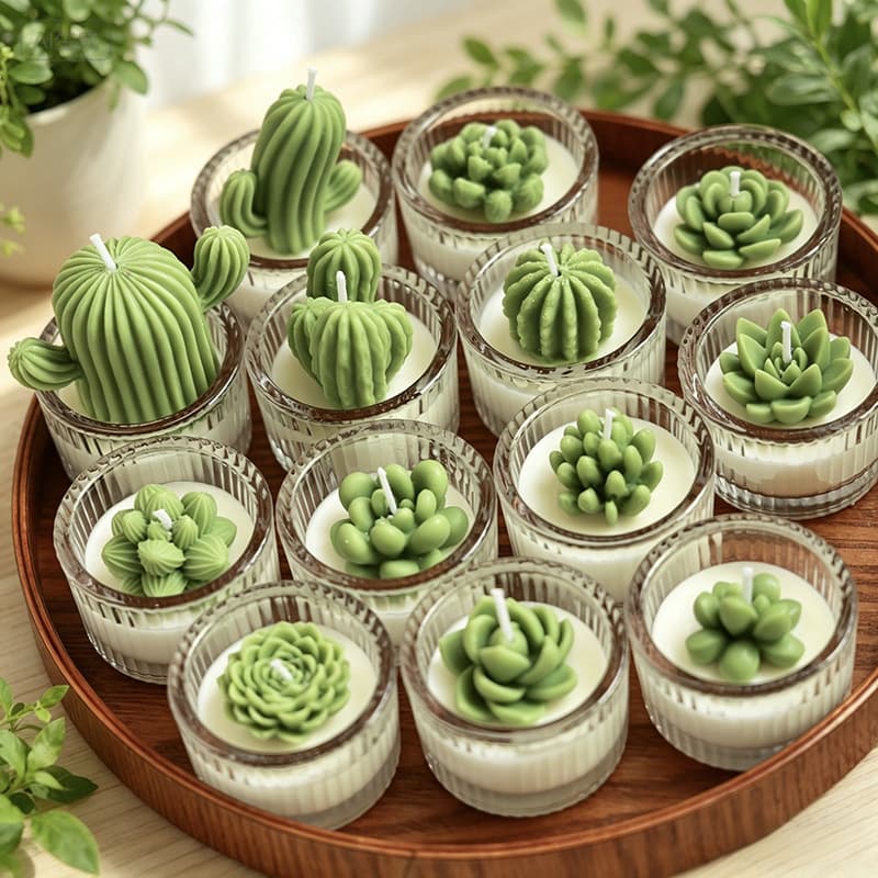 Healing Simulated Succulent Potted Plant Smoke-free Minimalist Cactus Aromatherapy Candle Plant Wholesale Handmade Desk Ornament