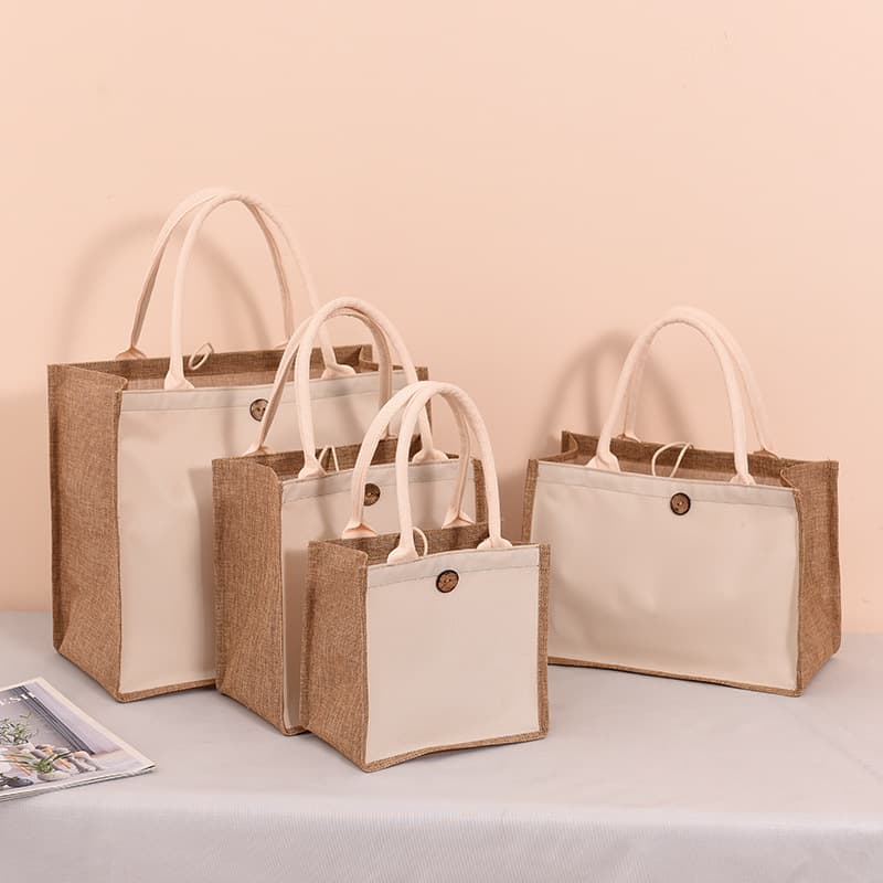 Laminated Blank Canvas Bag, Jute Bag, Handbag, Cotton Linen Bag, Shopping Bag, In Stock