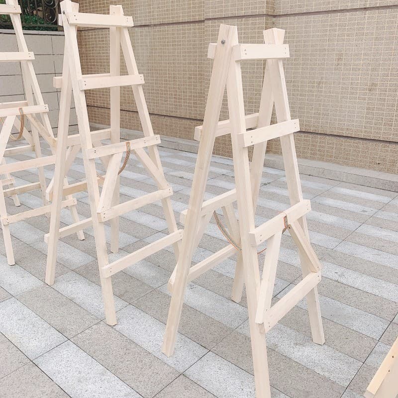 White Pine Renovation Wooden Ladder, Construction Site A-Frame Ladder for Indoor Painting, Folding Wooden Step Ladder