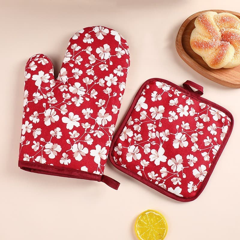 A2506 Thickened Heat-Insulating Baking Gloves for Microwave and Oven, Creative Kitchen High-Temperature Resistant Anti-Scald Gloves