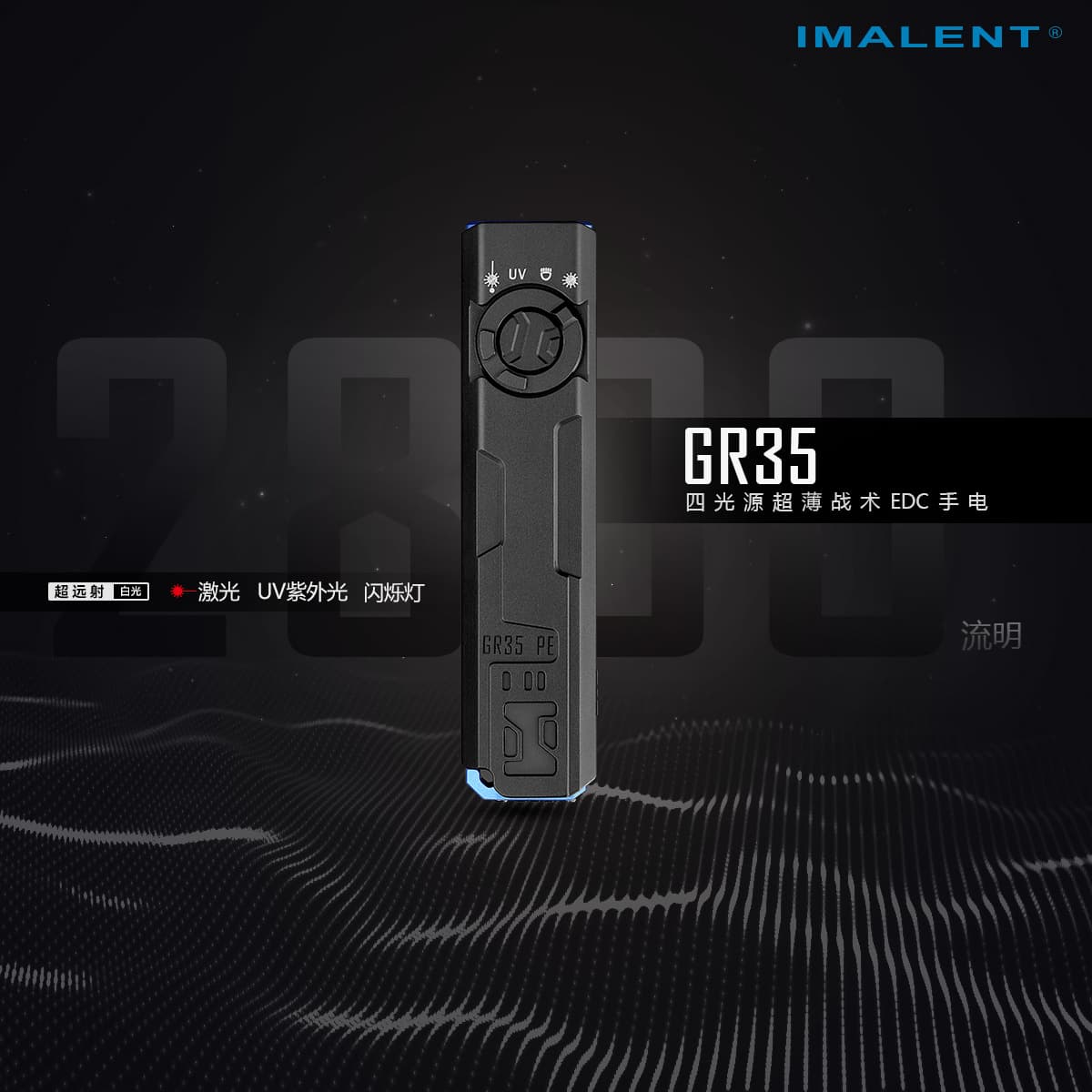 IMALENTGR35 four-light source long-life outdoor strong light ultra-bright laser rechargeable portable EDC flashlight