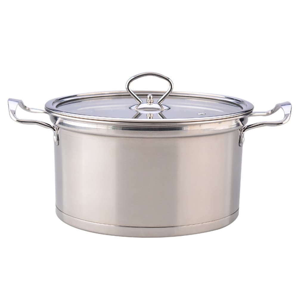 Thickened Stainless Steel Double-Ear Right-Angle Steamer Pot, Stainless Steel Clad Bottom Steamer, European Style Right-Angle Soup Pot, Factory Direct In Stock