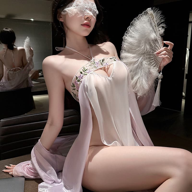 Sexy Lingerie Hanfu Style Temptation Sheer Sleep Dress Pure Desire Nightgown Sexy Lingerie Set Wholesale