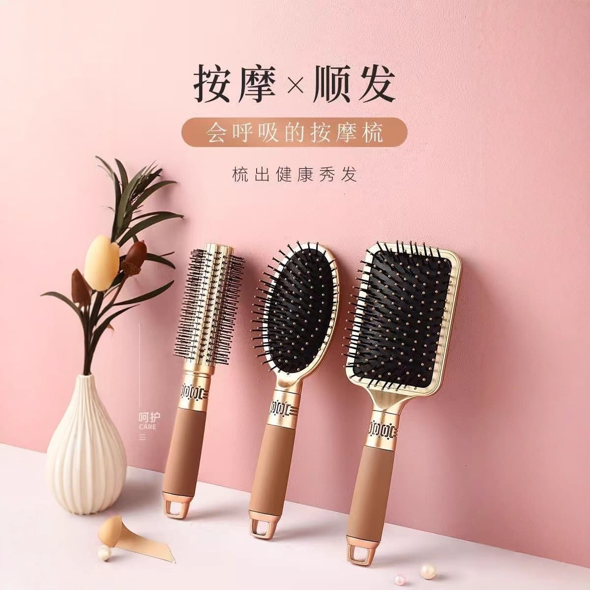 Air Cushion Scalp Massage Hair Brush for Women, Volumizing Detangling Comb for Long Hair, Paddle Air Comb for Fluffy Curly Hair