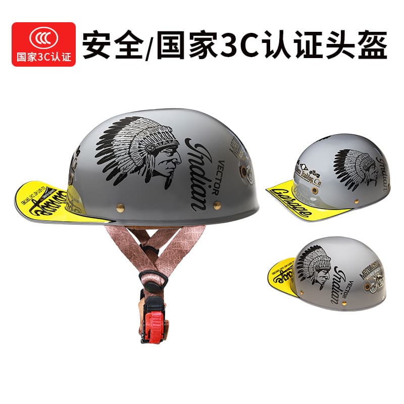 Wholesale Motorcycle Helmet Unisex Retro Scooter Half Helmet Summer Electric Bike Helmet Personality Baseball Cap Helmet