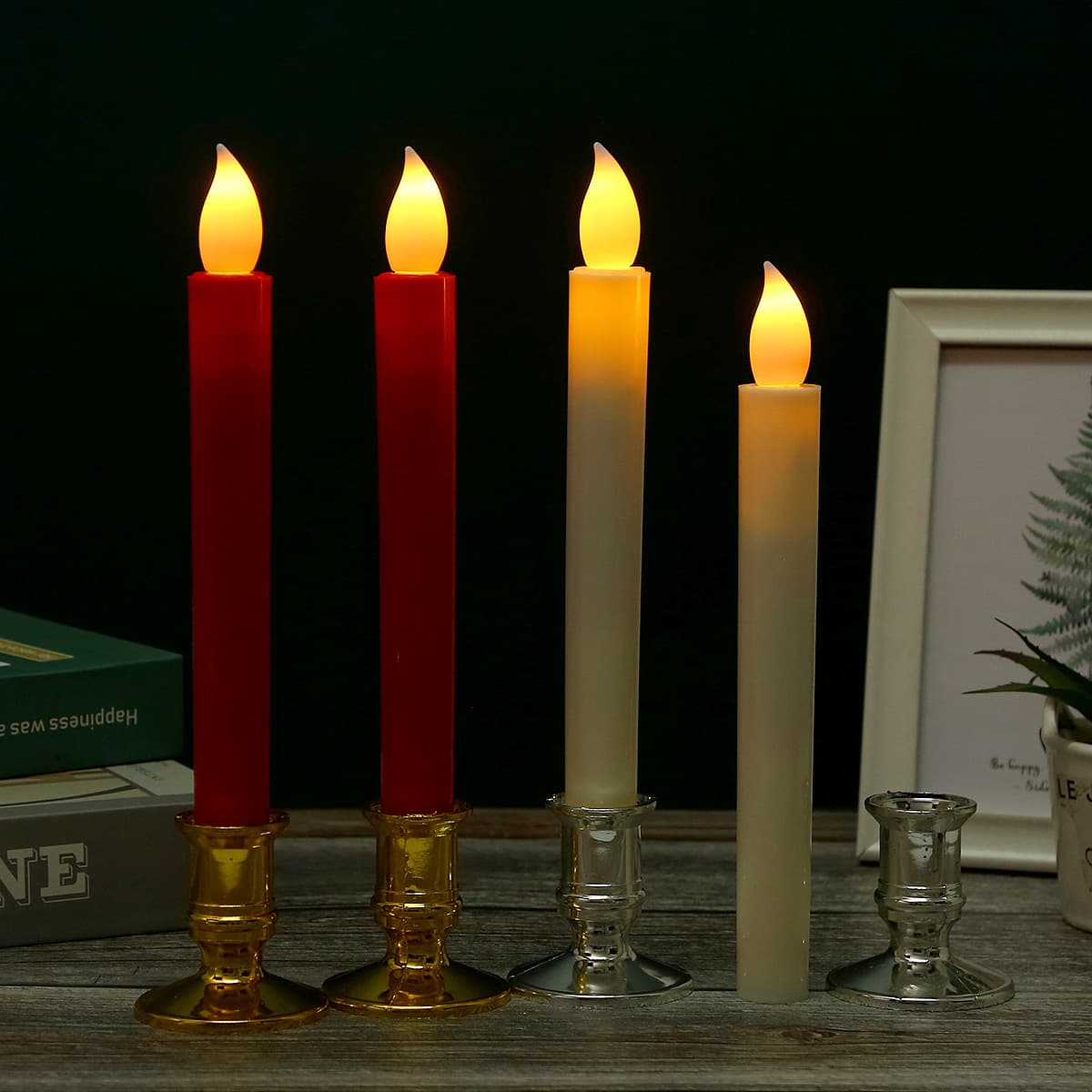 Long rod electronic LED candle lamp smokeless simulation flame head candle church wedding venue atmosphere arrangement prop