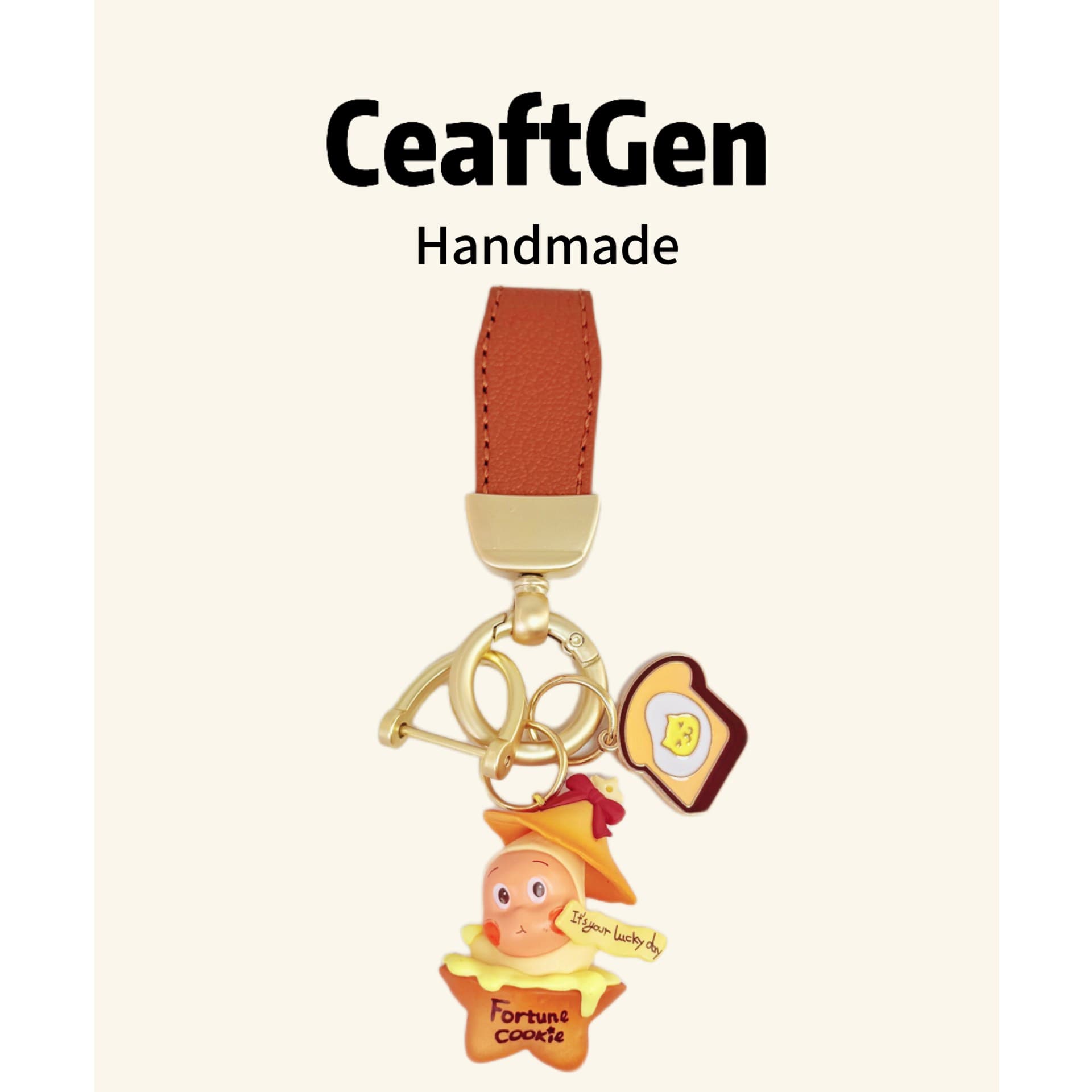 Original DIY Star Person New Style Cute Doll Keychain Car Keychain Gift for Best Friend Genuine Leather Buckle