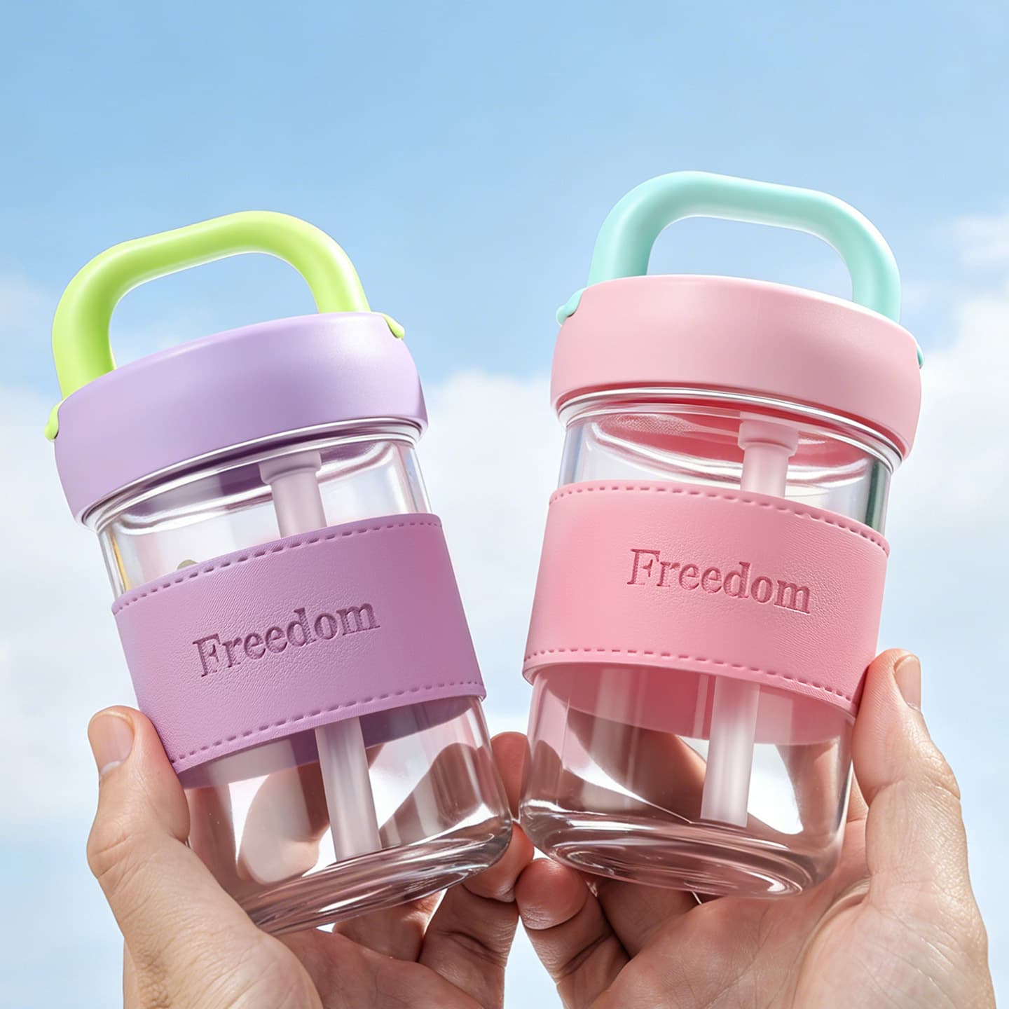 New Internet celebrity water cup glass ins style girl high-looking with lid drainage gift souvenir cup customization