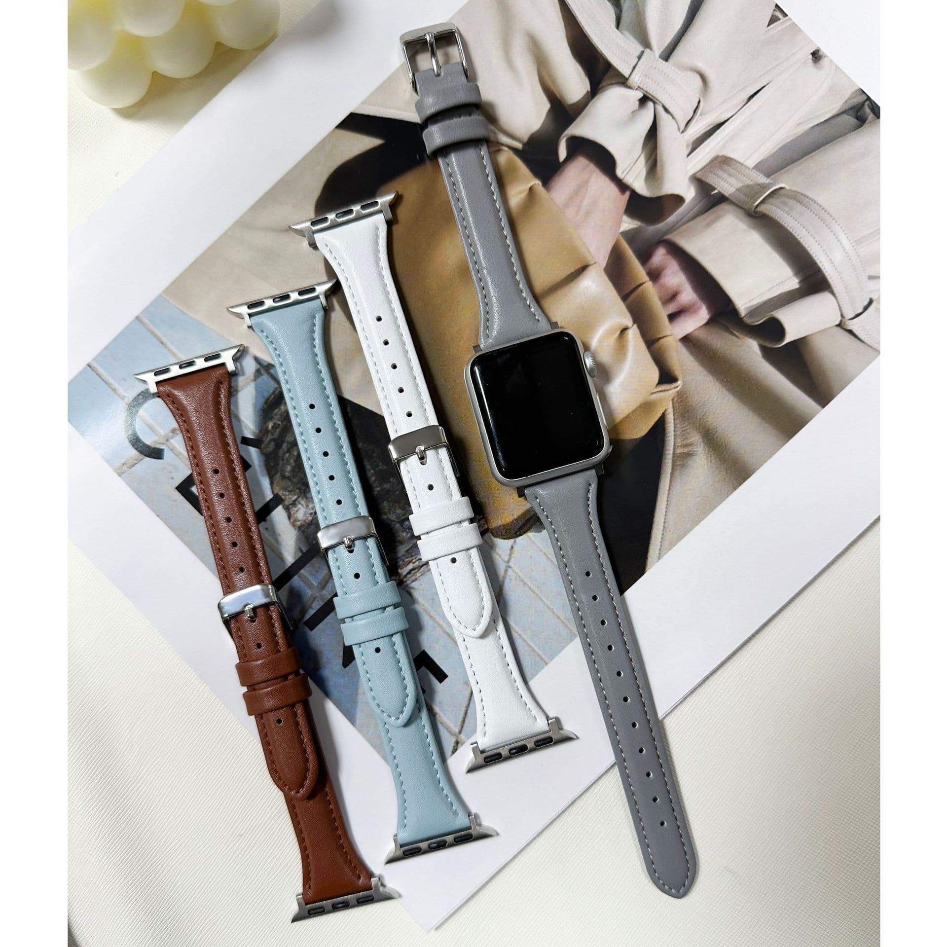 New Leather Watch Band for Apple Watch iWatch 1098 SE Slim Waist Apple Watch Band