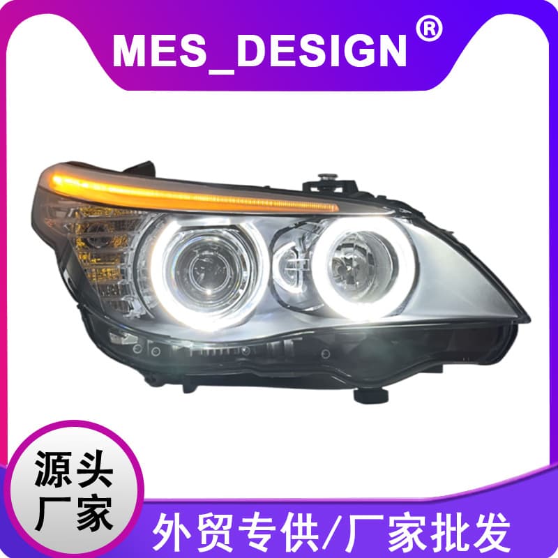 Headlight Assembly for 03-10 BMW 5 Series E60 523 530 Old Model Upgrade Angel Eye Xenon Headlights
