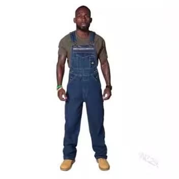 2024 Spring/Autumn European and American New Men's Denim Bib Overalls, Fashionable Casual Age-Reducing Loose Denim Pants