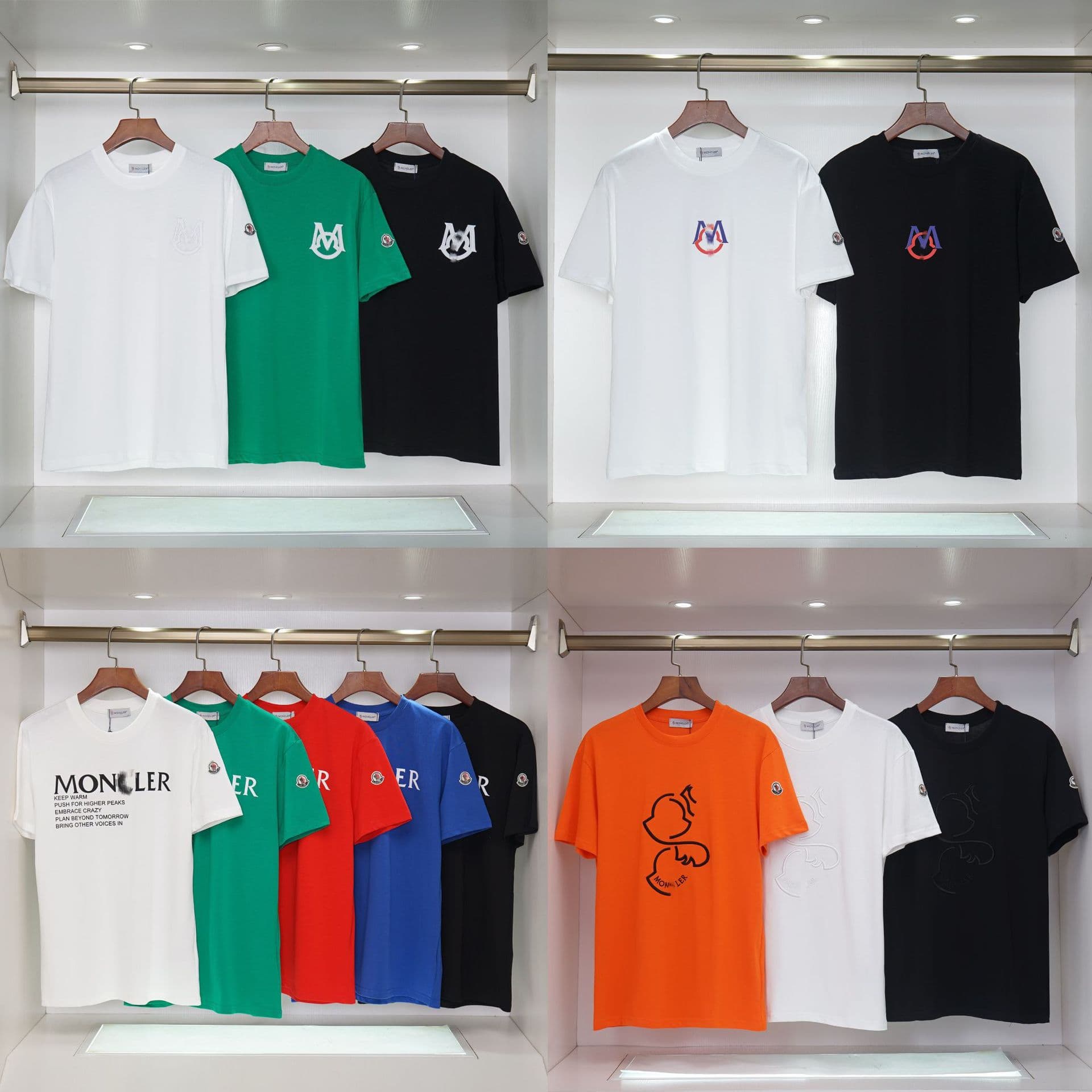 2024 New Velvet Moncler Full Print Velcro Short Sleeve T-Shirt for Men and Women Couple Style