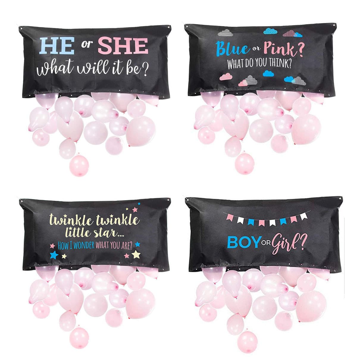 Balloon Drop Bag for Boys and Girls Party Sample Gender Reveal Balloon Bag
