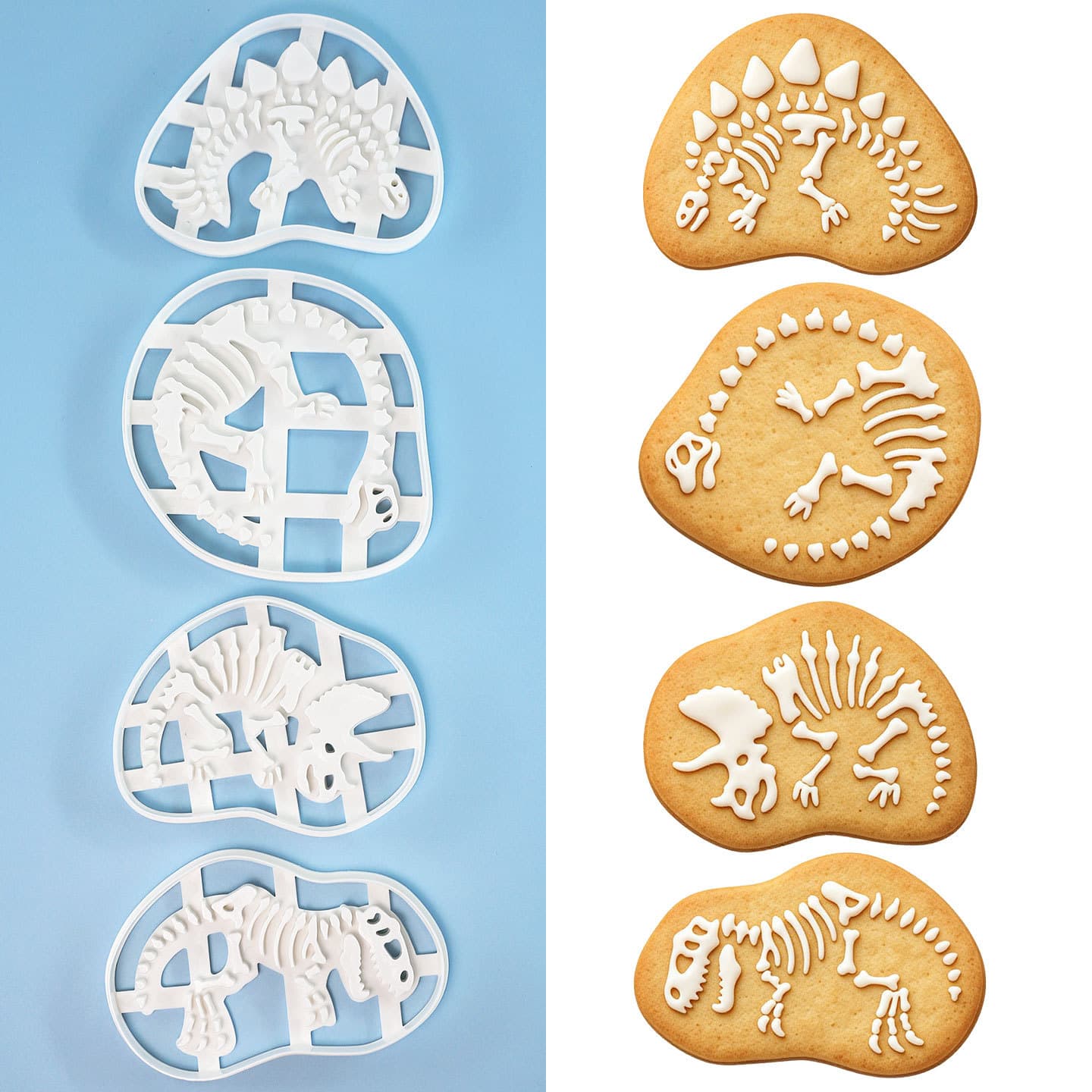 Dinosaur Fossil Cookie Mold Fondant Cake Baking Mold Jurassic Frosting Cookie Cookie Cutting Tool