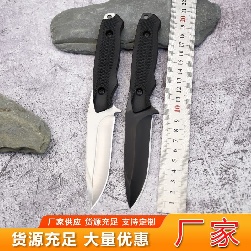 Cross-border Integrated Keel Self-defense Straight Knife Outdoor Tool Camping Rope Cutter Home BBQ Meat Fruit Knife