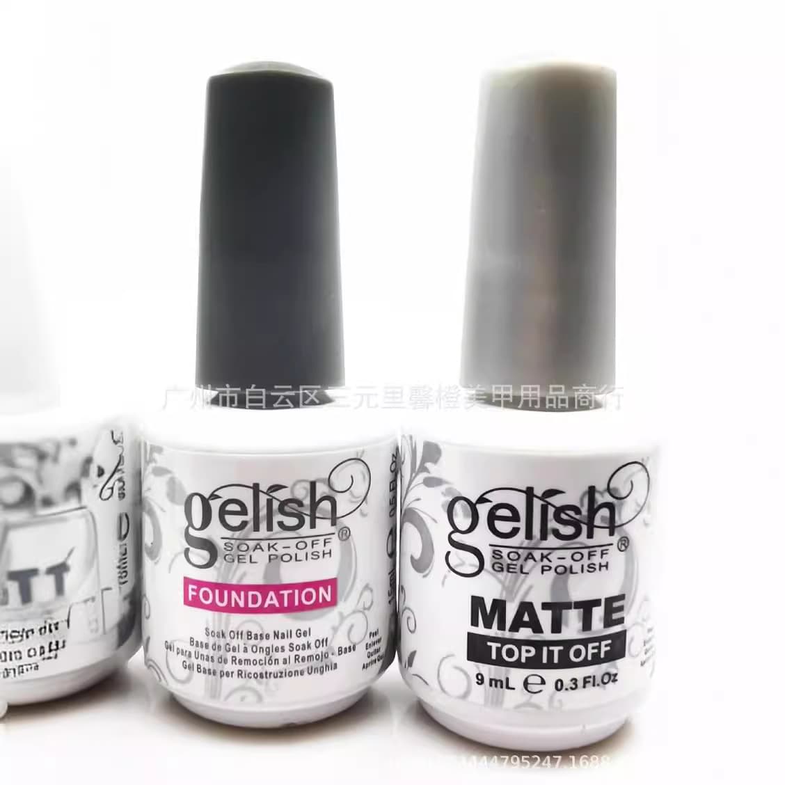 Gelish Nail Gel Removable Base Coat, No-Wipe Top Coat, Matte Top Coat, Dehydrator, Nail Functional Gel