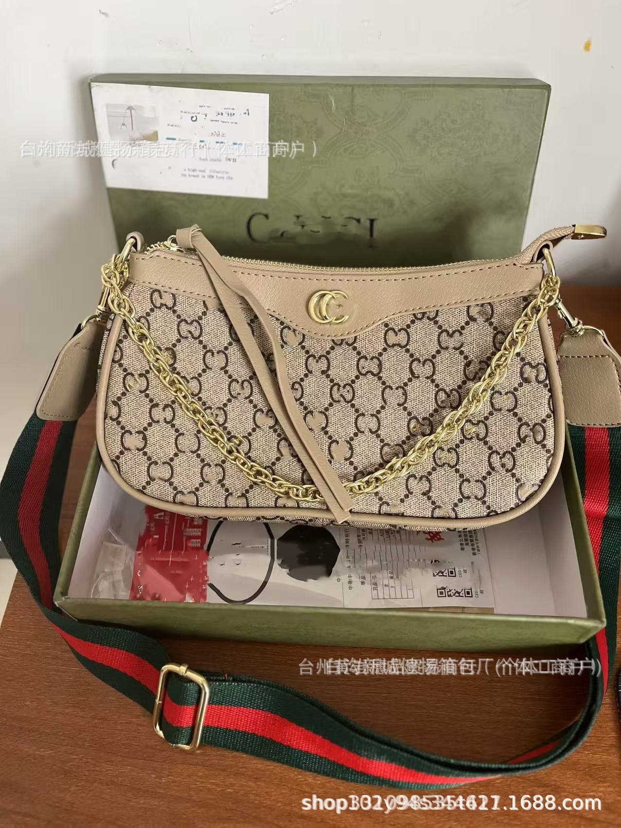 Hot-selling G-brand Mahjong Bag Underarm Bag European and American Retro Gift Box Letter Bag Chain Bag Shoulder Bag Wholesale