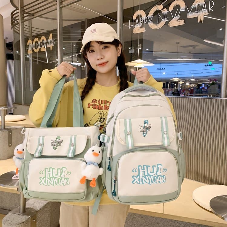 Campus Fashion High-Aesthetic Backpack Lightweight and Load-Reducing for College, High School, and Elementary Students Large-Capacity Backpack
