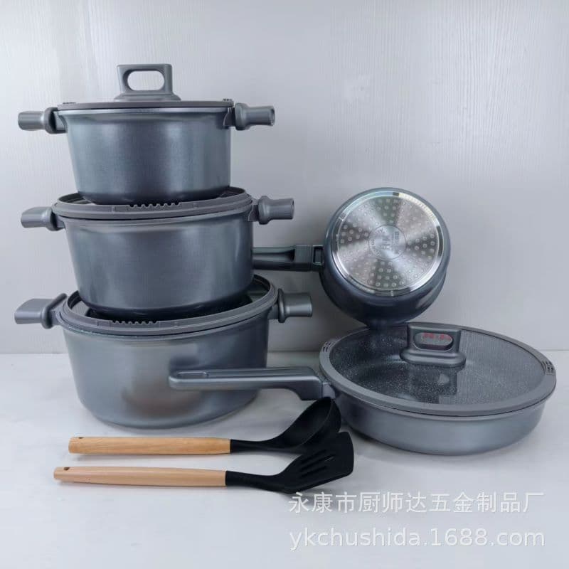 12 PCS Modern Nonstick Induction Granite Cookware Set Pots