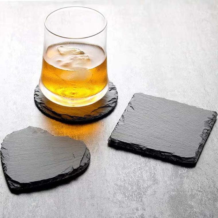Cross-border Amazon direct supply of natural slate coasters manufacturers wholesale slate coasters whiskey tea wine coasters square