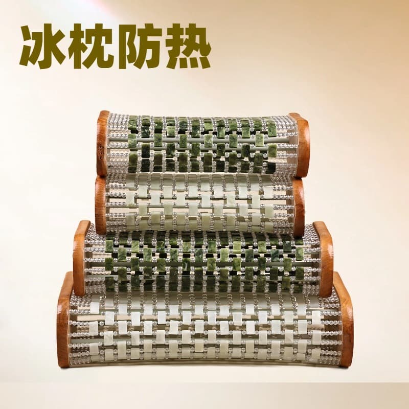 Natural jade pillow (Xiuyu jade) steam spa health care summer cool breathable cooling jade piece hollow cervical pillow