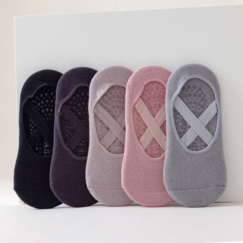 Yoga Socks Pilates Socks for Women Floor Professional Non-Slip Sports Strappy Spring Summer Cotton Amazon Export Yoga Socks
