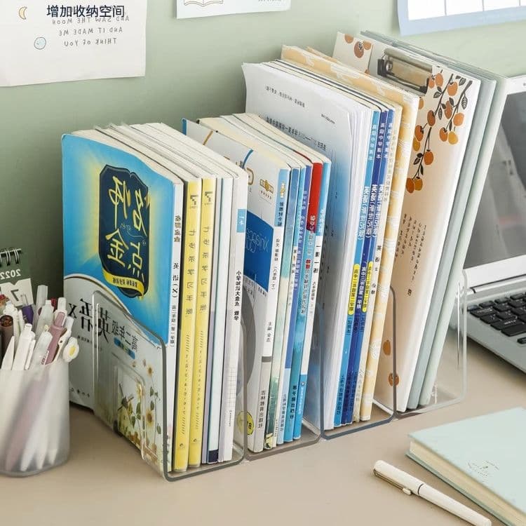 Bookend Desk Book Holder Fixed Book Storage Box Student Bookshelf Book Stopper Dormitory Organizer Shelf Gadget