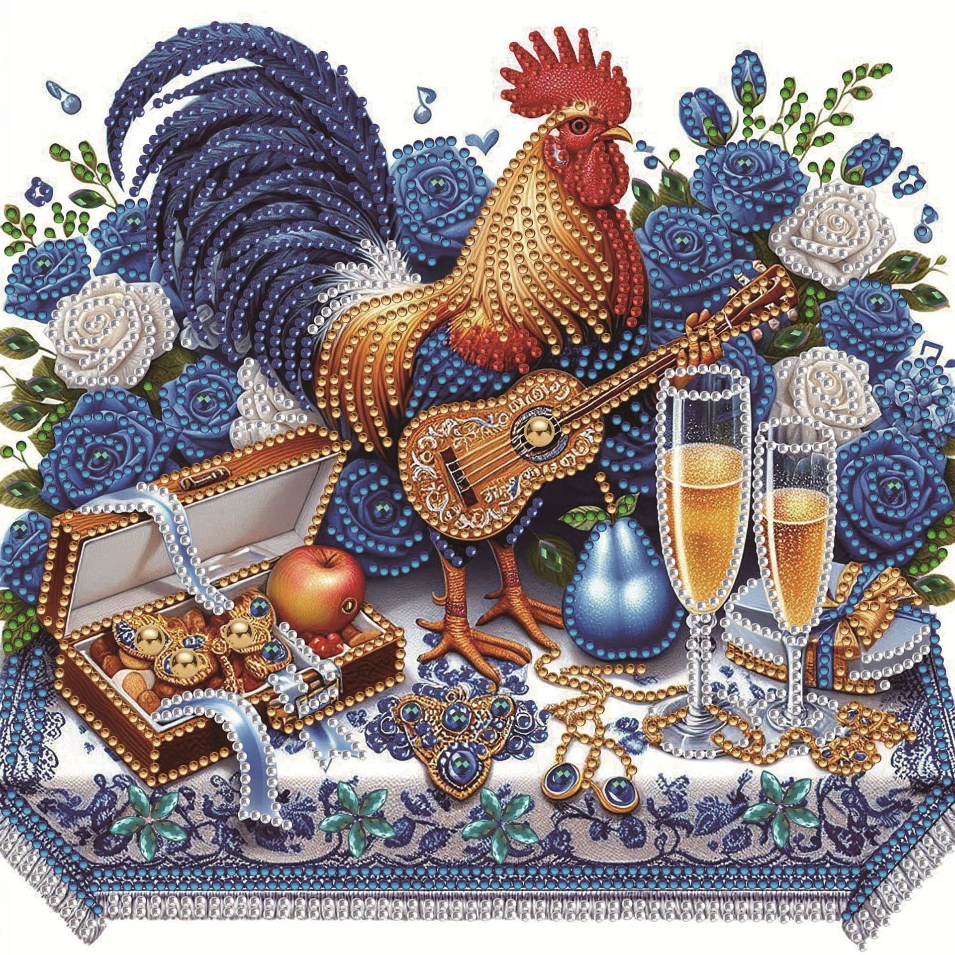 5D Special Shape Diamond Art Kit for Beginners, Adult Diamond Painting Kit Rooster