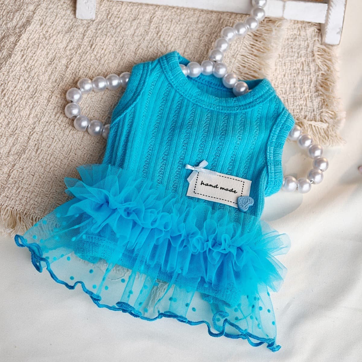 Spring and Summer Fresh Pet Dress, Thin and Breathable Tutu Dress for Dogs and Cats, Suitable for Maltese, Shih Tzu, Bichon Frise