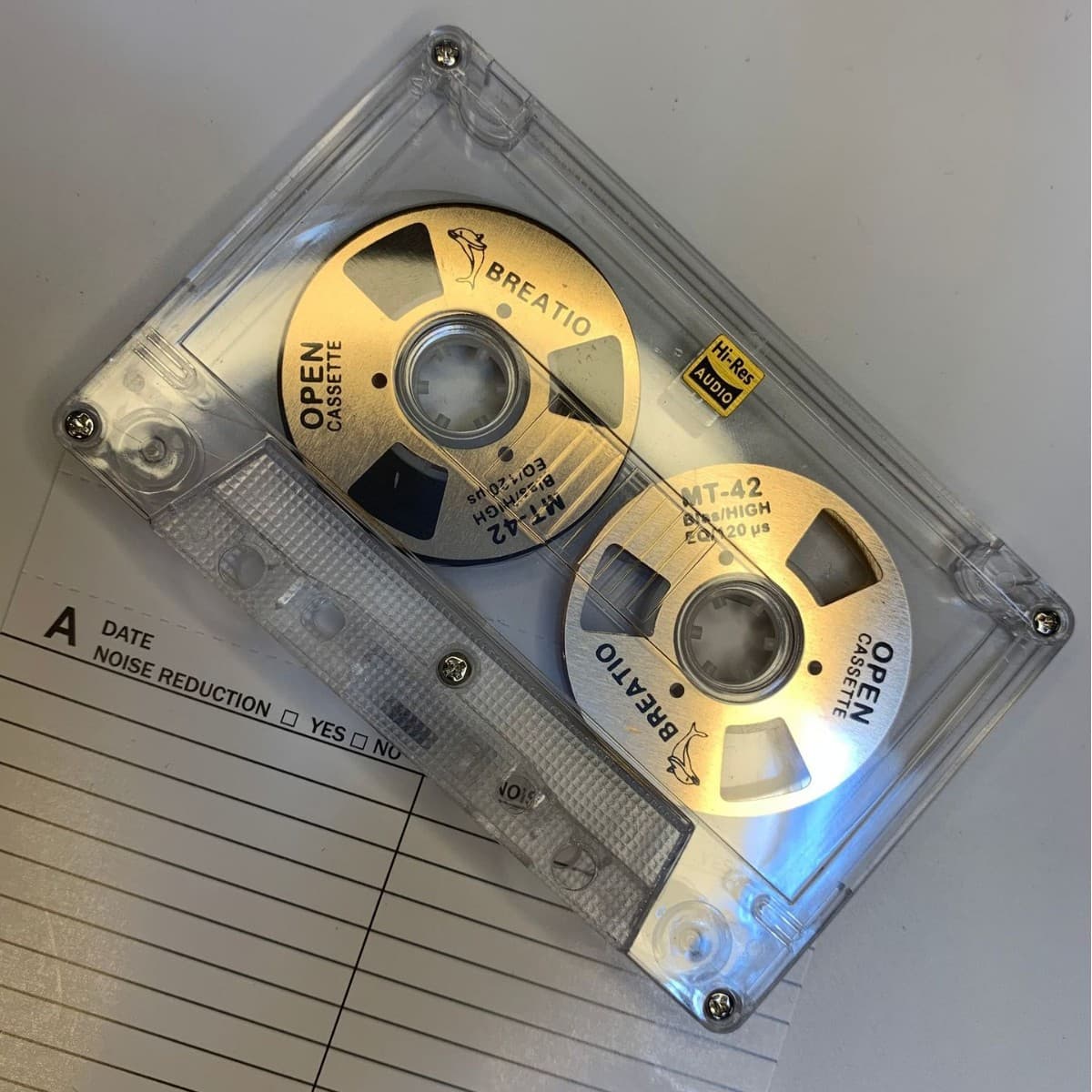 Mini open-reel metal double-sided recording tape, 50 minutes, Type I blank tape, cassette, brand new and transparent.