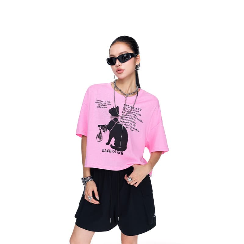 Tuogu Trendy Women's New Summer Short Sleeve T-Shirt, Hot Girl Cutout Back Crop Top