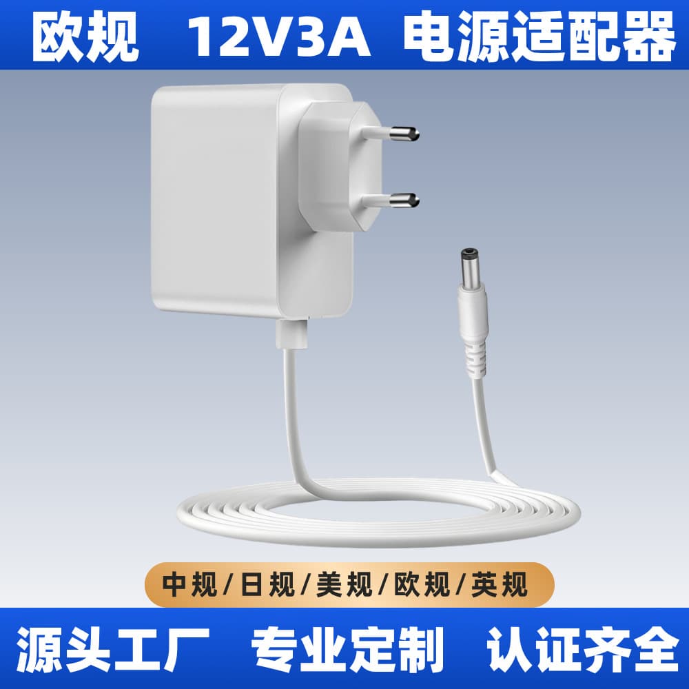 12V3A Power Adapter 12V24V EU Standard DC24V2A for Surveillance LED Projector Desk Lamp Power Supply