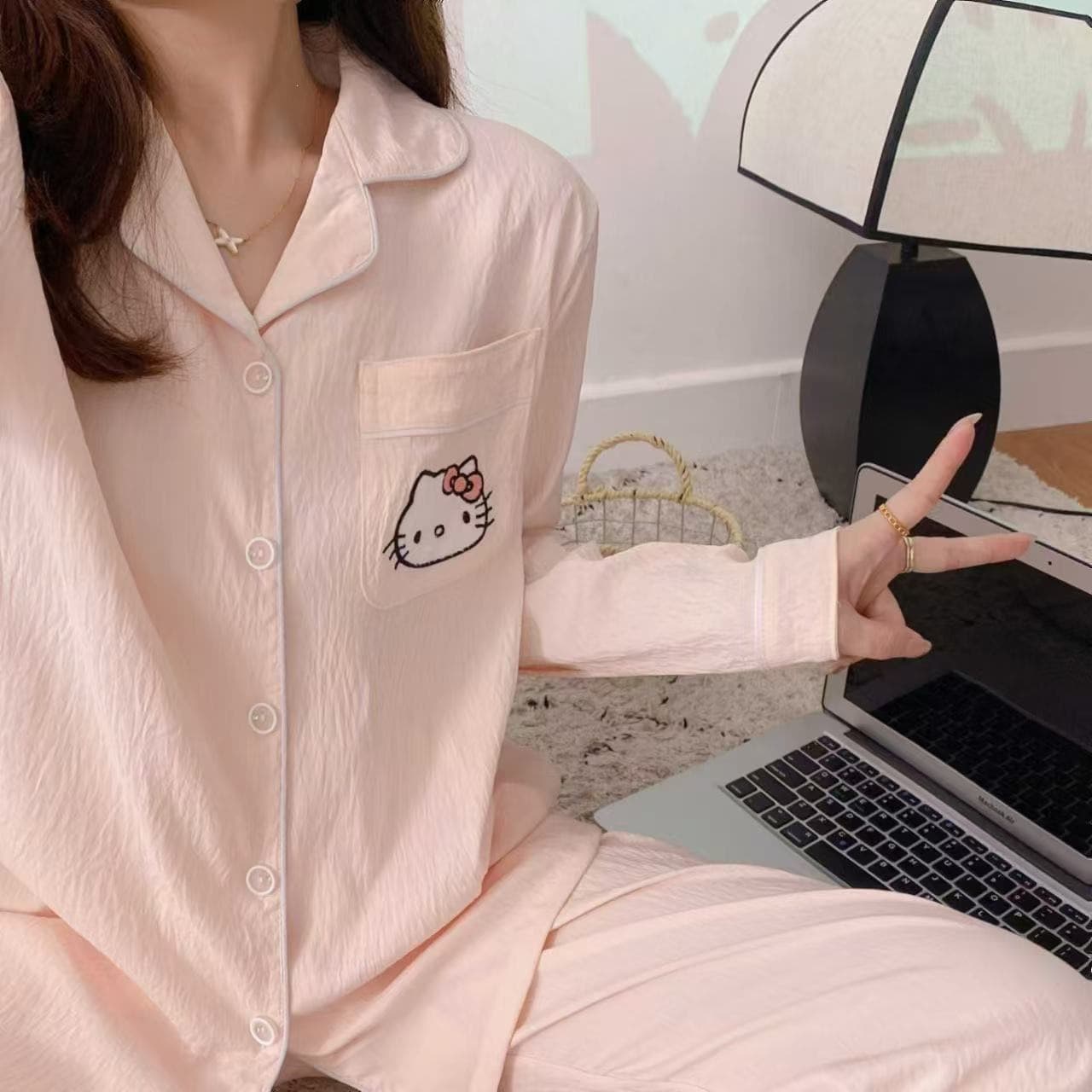 Cloud Cotton Pajamas for Women 2026 Spring Autumn Two-Piece Loose Plus Size Loungewear Ins Wholesale Pajamas