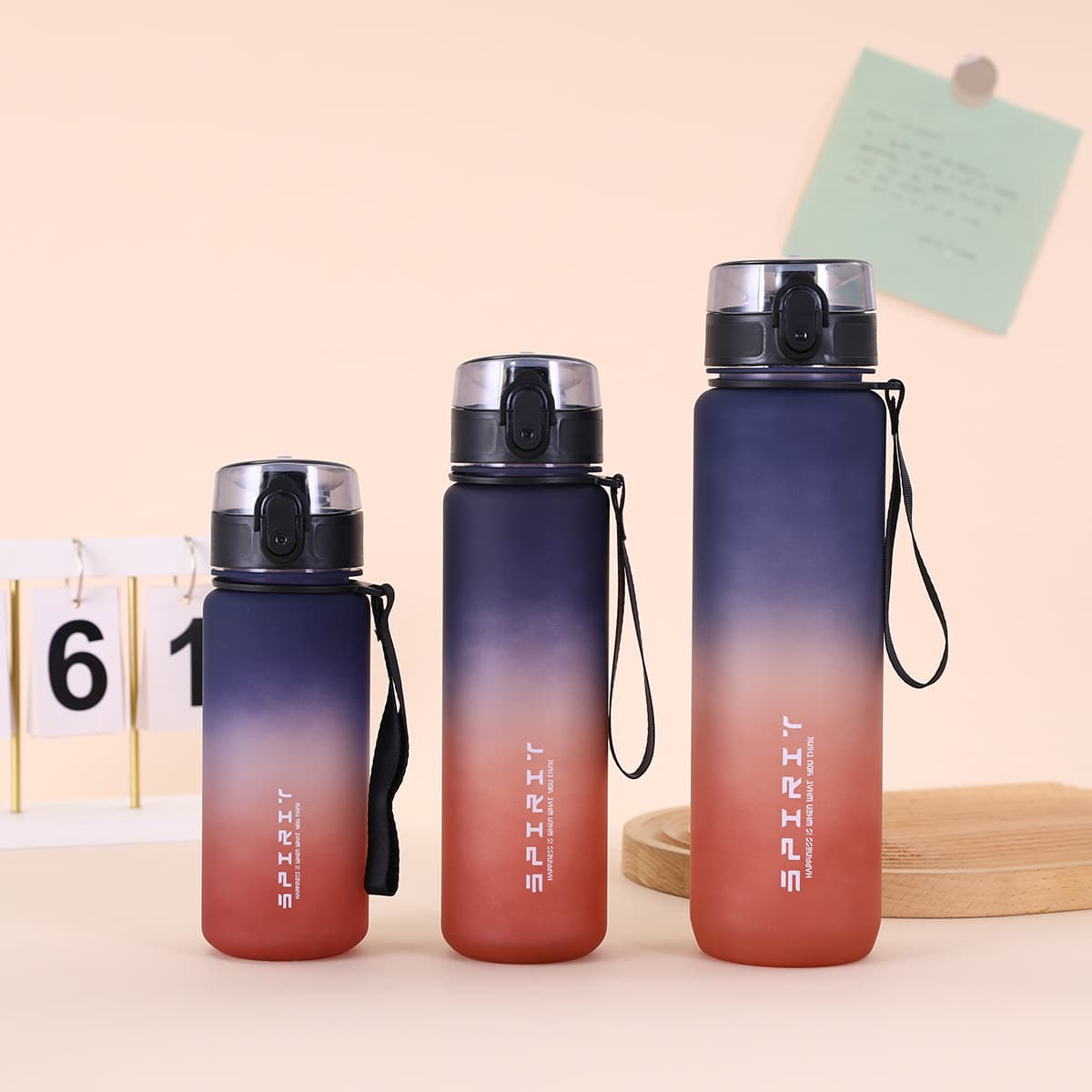 Large-Capacity Outdoor Sports Water Bottle, Gradient Color Pop-Up Cup with Stylish Design, Portable Household Direct-Drink Plastic Cup, Wholesale