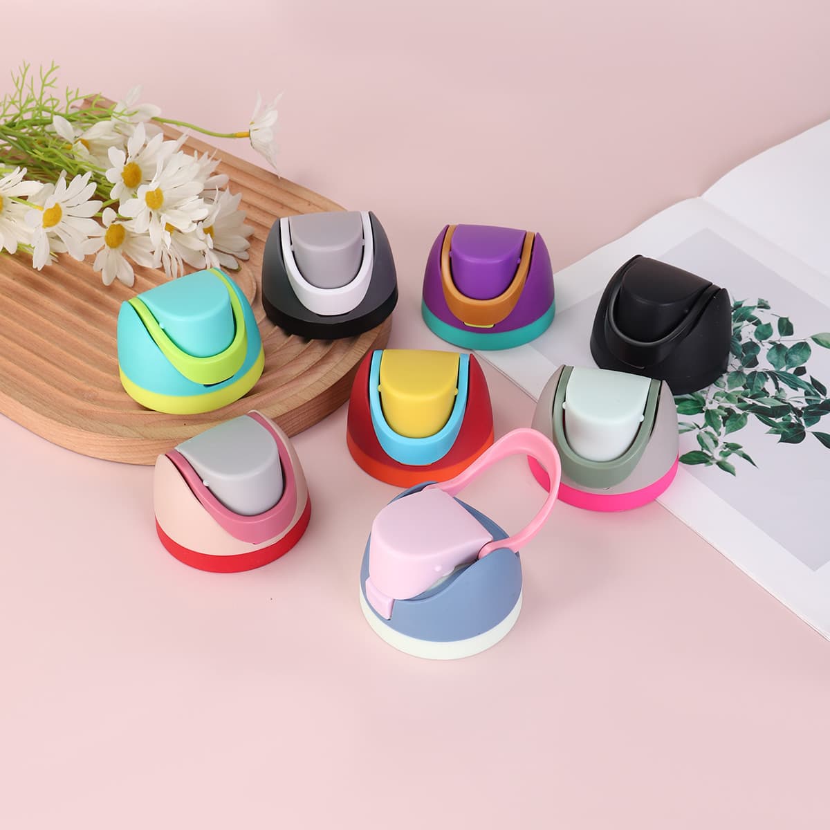 Cross-border Amazon fruit cup lid, plastic lid, plastic water cup, portable lid, sports cup, direct drinking suction cup lid