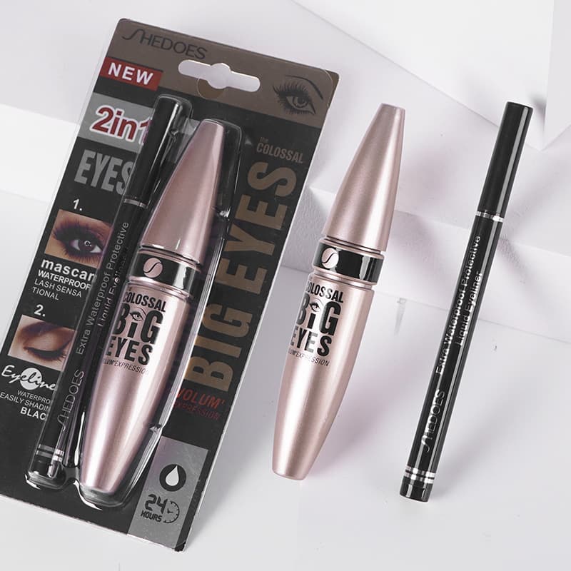 Waterproof Long-lasting Eyeliner Pen And Mascara Set Intense Thickening Non-smudging Eye Makeup Kit for Export Special Offer