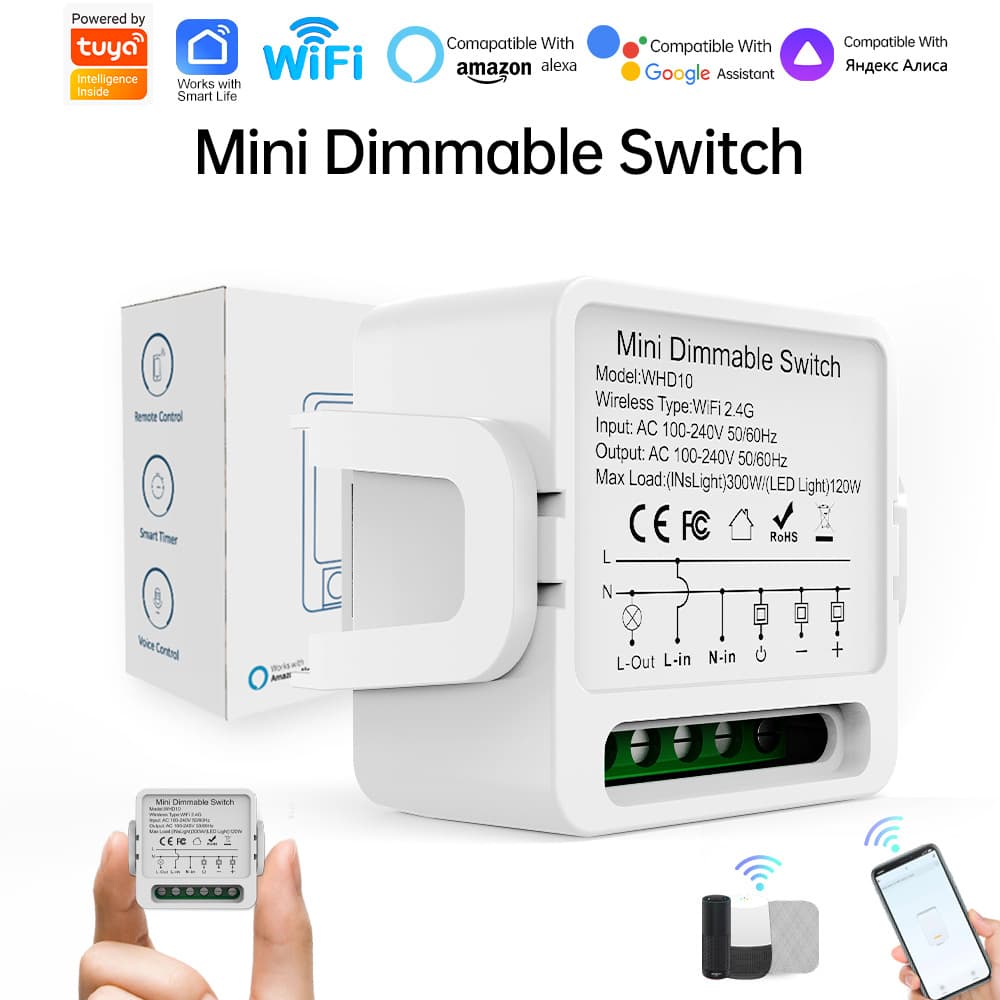Graffiti WiFi Dimming Control Switch Supports Cross-Border Voice Control, Multi-Country Remote Switching, Timing, and Universal Smart Features