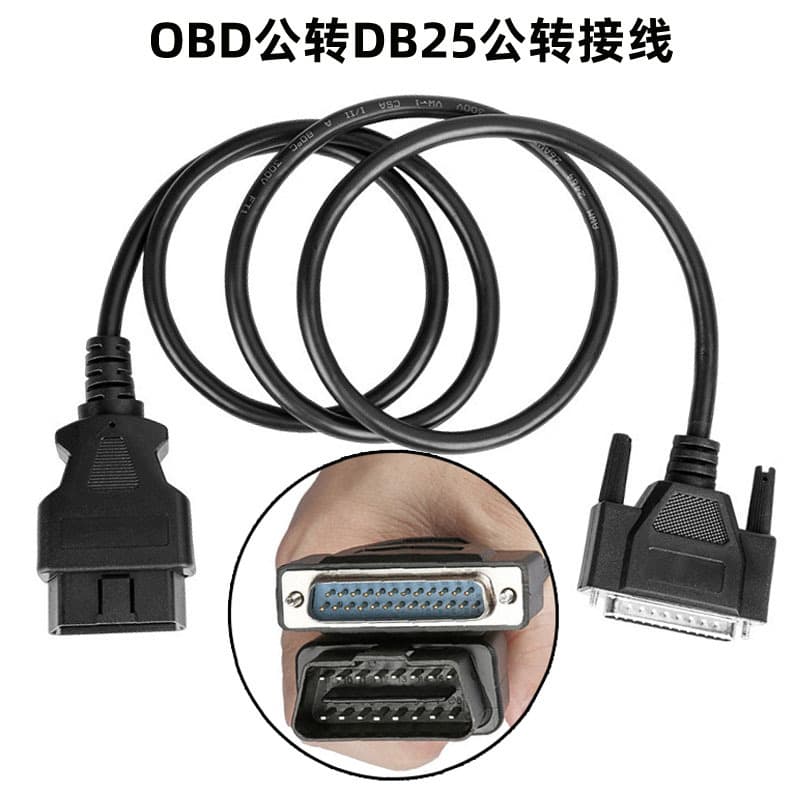 OBD to DB25 Adapter Cable OBD2 Male to DB25 Male Connection Cable