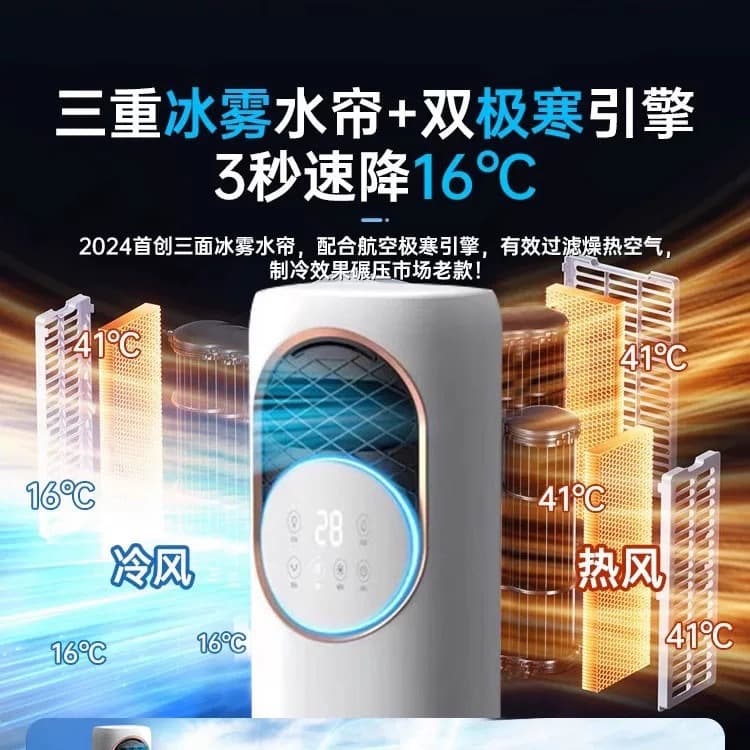 2026 New 5A Vertical Air Conditioning Fan, Home Cooling and Heating 2-in-1, Water-Filled Humidification Cooling Fan, Low Noise