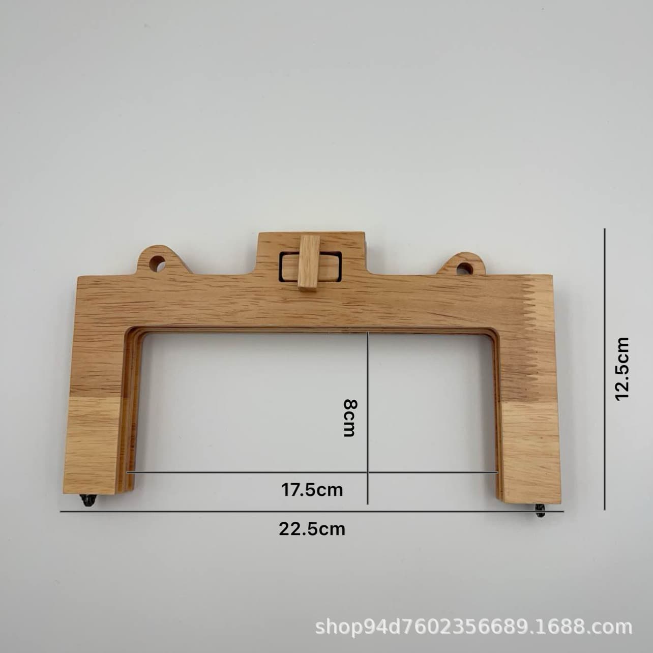 Cross-border Amazon 22CM switch type solid wood diy wooden mouth gold luggage handbag wooden clip frame bag wood comparison