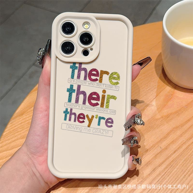 Colorful English suitable for iPhoneXSMAX Apple 11/12/13/14/15/16ProMax all-inclusive mobile phone case
