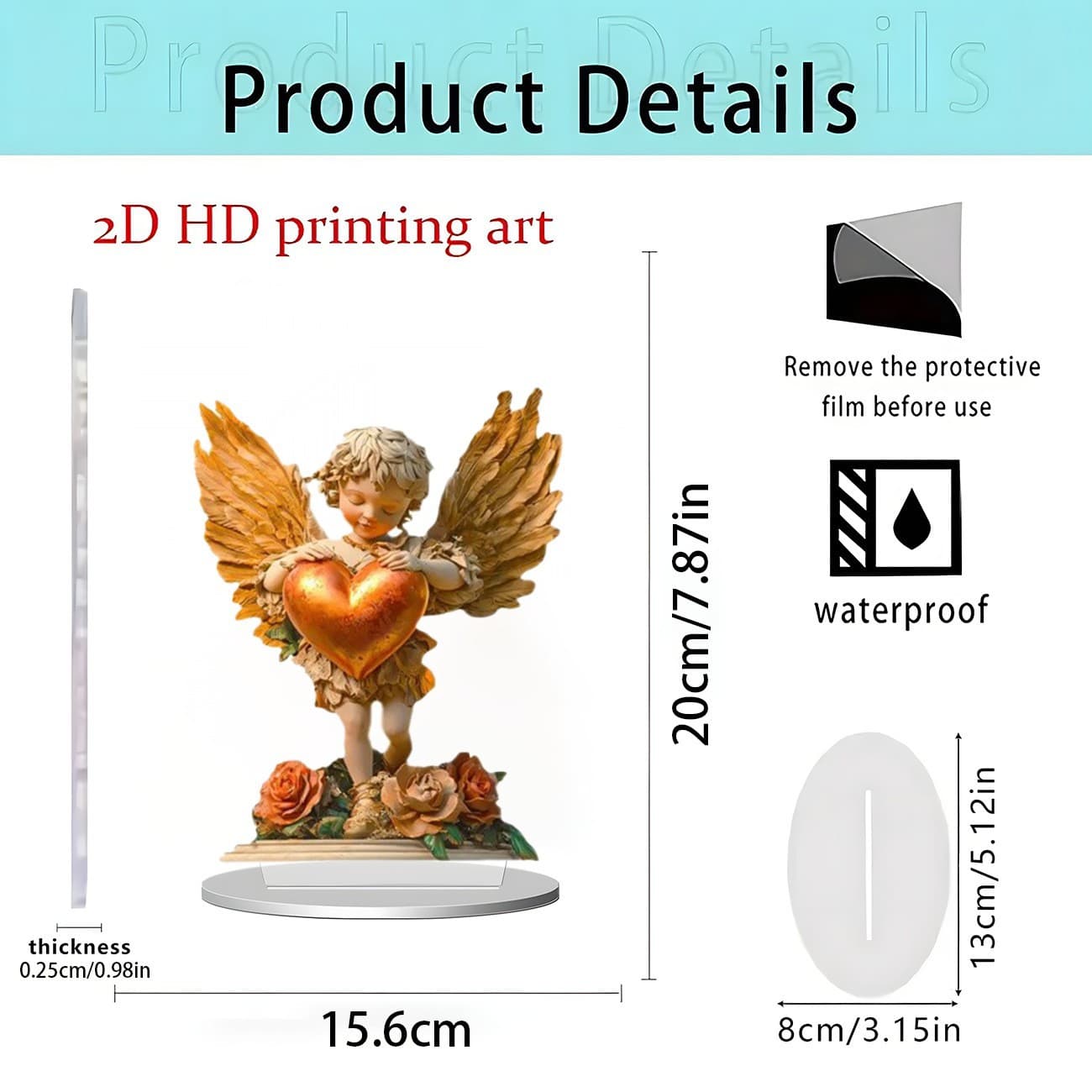 Cross-Border Best-Selling 2D Flat Acrylic Holiday Party Table Decoration Flat Ornament for Home Bedroom Decor