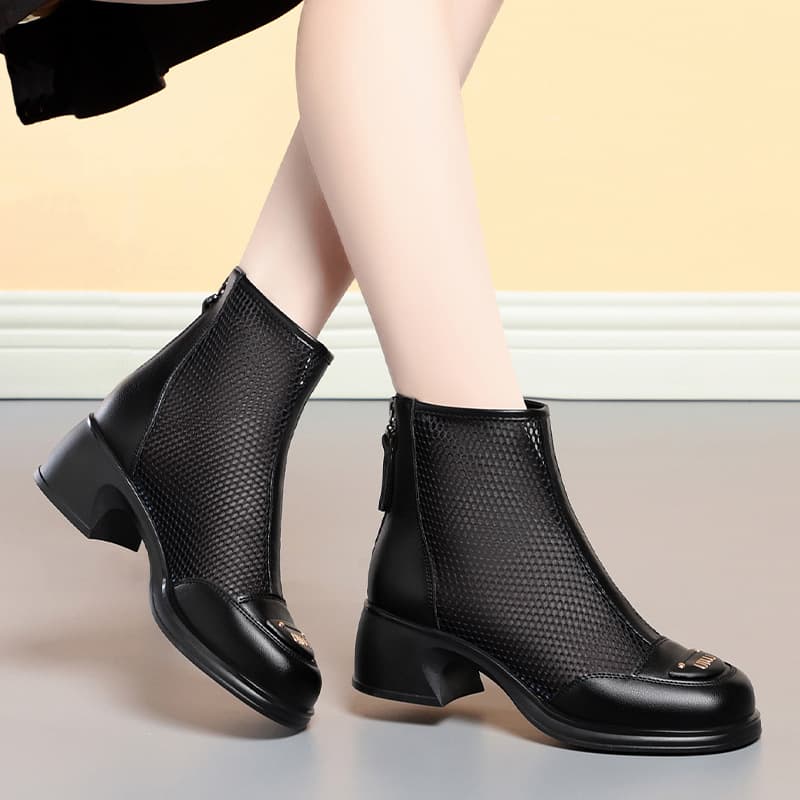 Mesh Short Boots for Women Summer 2025 New Hollow Fashion Mesh Boots Thick Sole Casual Boots Versatile Mesh Boots