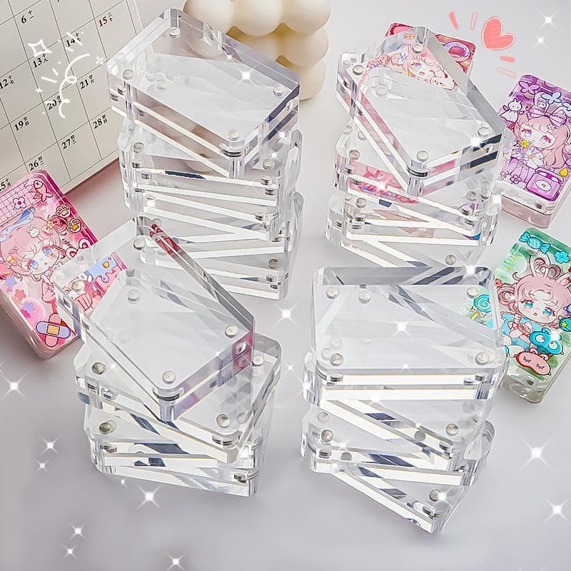 Acrylic magnetic gu card brick Xiaohongshu same style transparent mahjong gu card disc ornament DIY high-transparency gu card brick