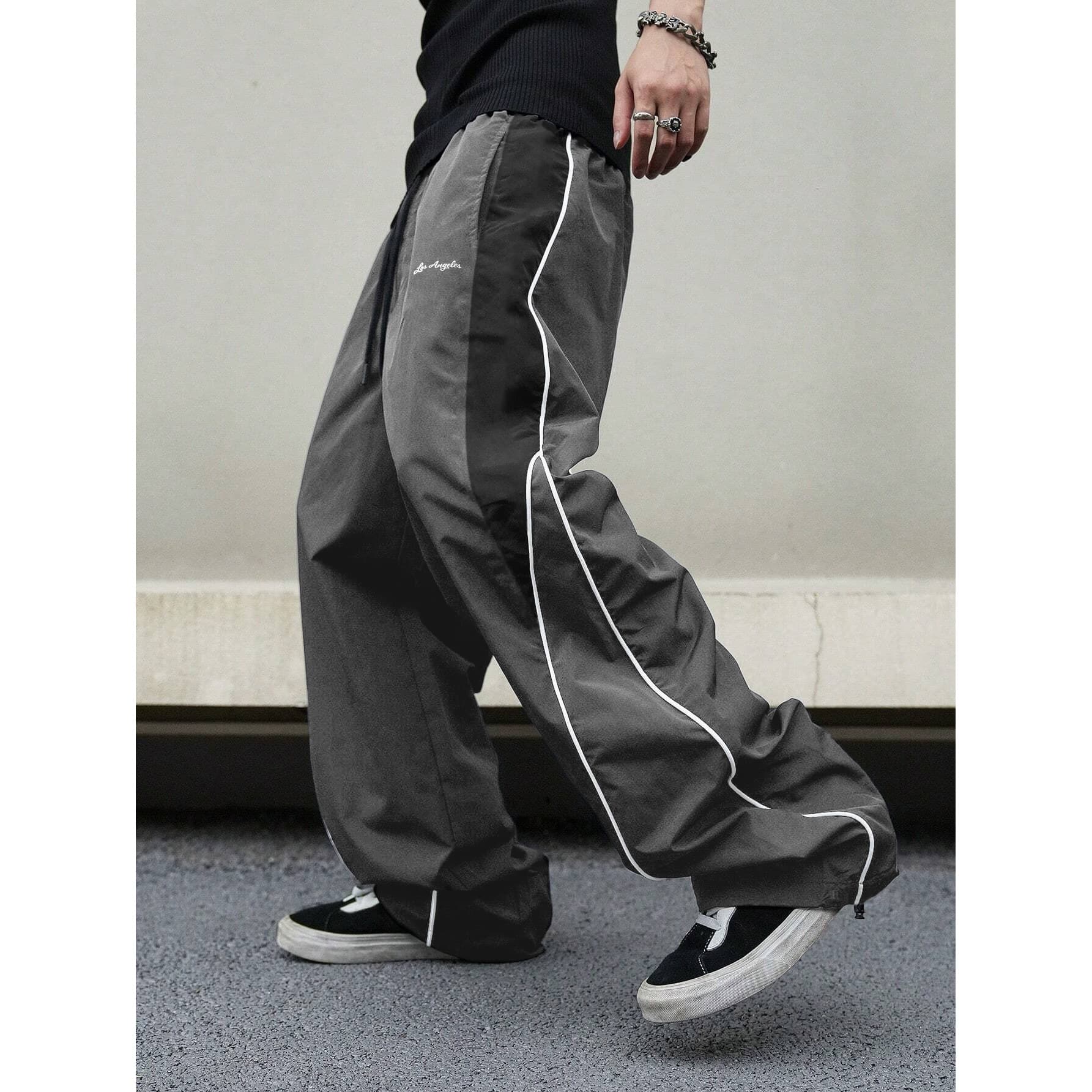 Men's Casual Sports Contrast Stripe Straight-Leg Pants for Cross-Border Trade Amazon