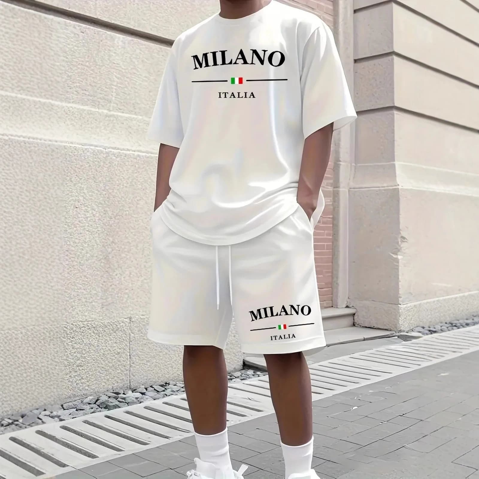 Cross-border Paris Letter Print Men's T-Shirt Trendy Short Sleeve Summer Hot Sale Crew Neck Top Sports Casual Short Sleeve