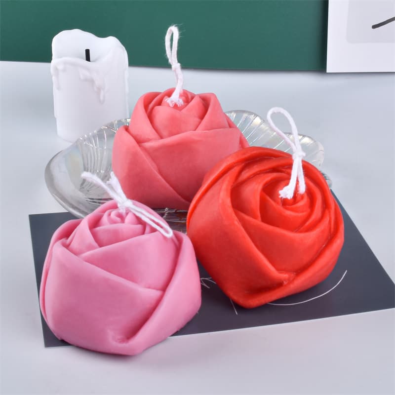 3D Origami Rose Aromatherapy Candle Smokeless Soy Wax Home Bedroom Decorative Ornament Valentine's Day Favor