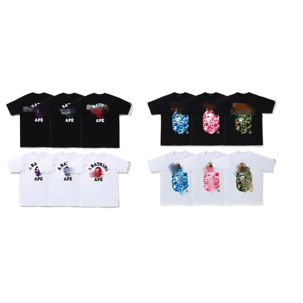 Loose Camouflage Cartoon Shark Tiger Head Monkey Loose T-shirt Night Glow Short Sleeve Couple Summer Casual Cotton Tee