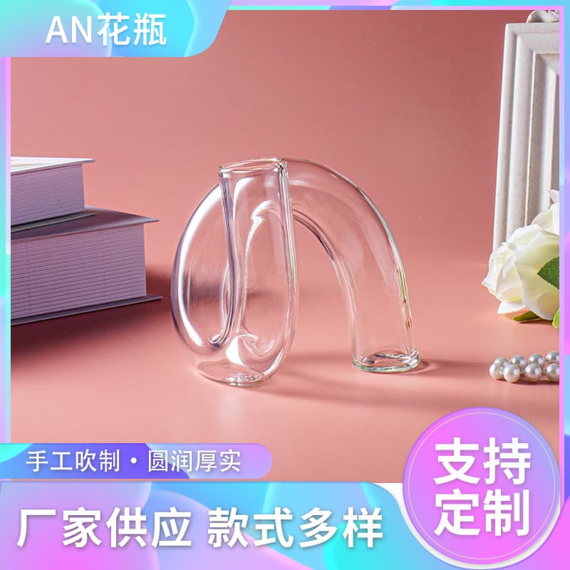 Creative Unique Vase Minimalist Glass Decoration Nordic Flower Vase Desktop Premium Greenery Hydroponic Ins Style